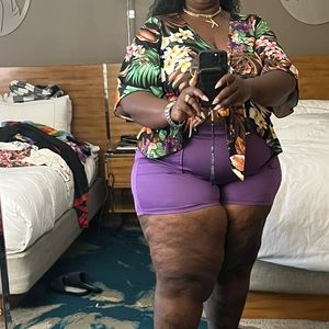 2 piece plus size floral set